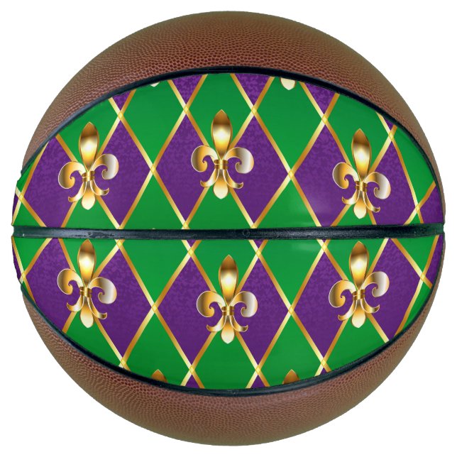 Ballon De Basket Arrière - plan de bijoux Mardi Gras (Devant)