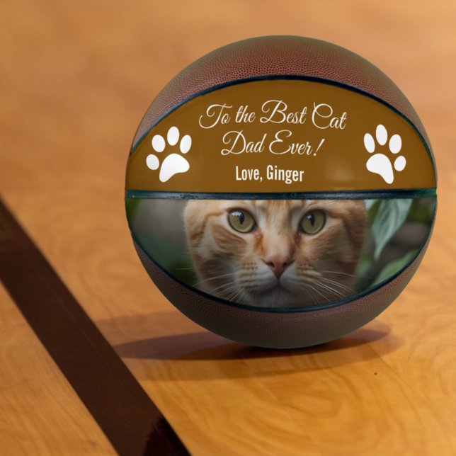 Ballon De Basket Au meilleur chat papa jamais photo personnalisée (Créateur téléchargé)