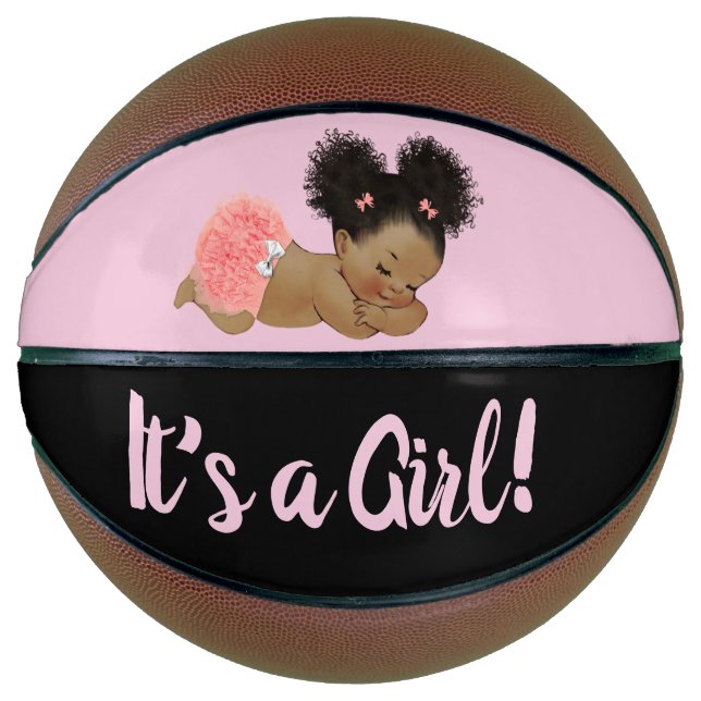 Ballon De Basket Baby shower Éthique Genre Révéler Fille Rose (Devant)