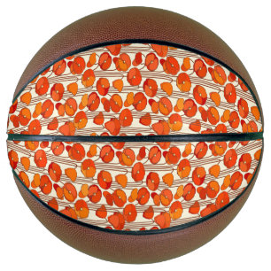 Ballon De Basket Basket-ball Art Nouveau Poppies