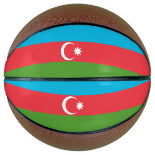 Ballon De Basket Basket-ball complet avec drapeau d'Azerbaïdjan