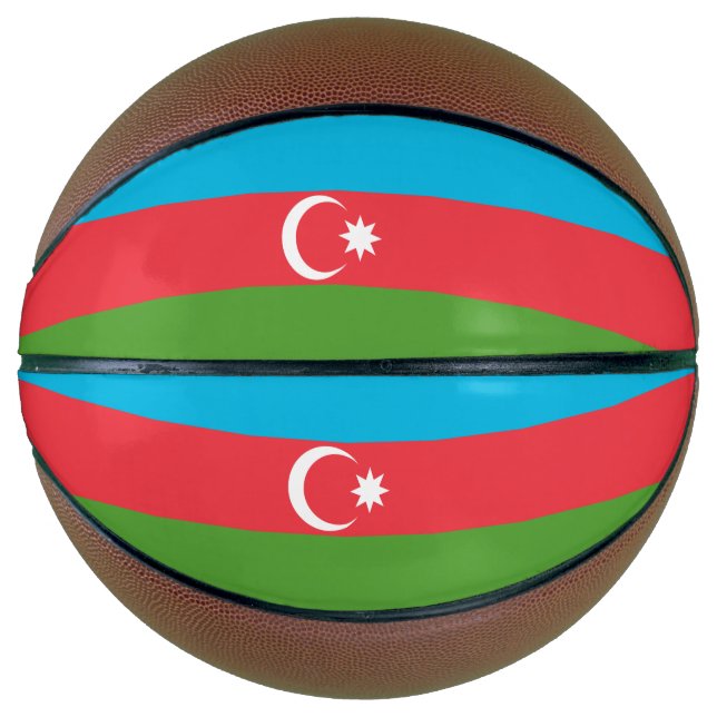Ballon De Basket Basket-ball complet avec drapeau d'Azerbaïdjan (Devant)