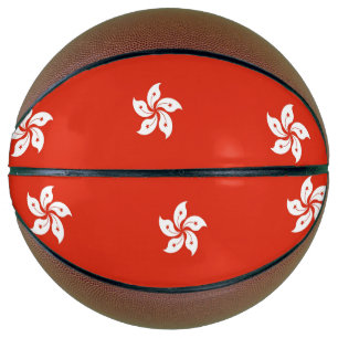Ballon De Basket Basket-ball complet avec drapeau de Hong Kong