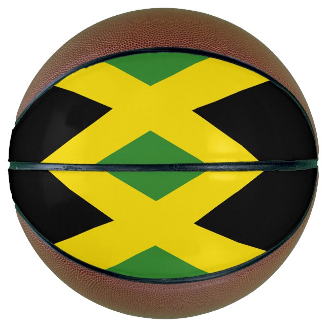 Ballon De Basket Basket-ball complet avec drapeau de la Jamaïque (Devant)