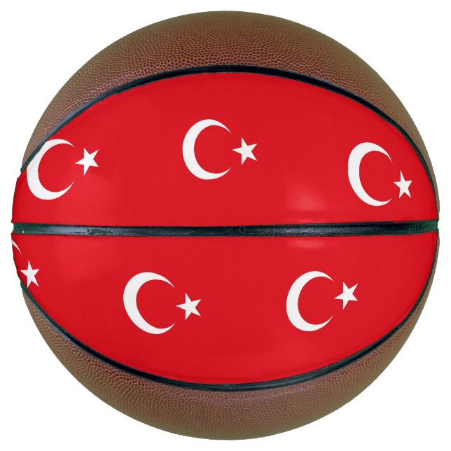Ballon De Basket Basket-ball complet avec Drapeau de Turquie (Devant)