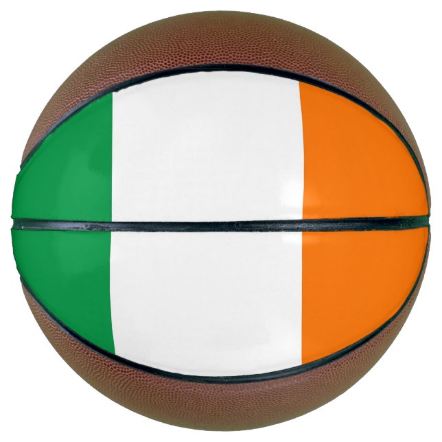 Ballon De Basket Basket-ball complet avec drapeau d'Irlande (Devant)