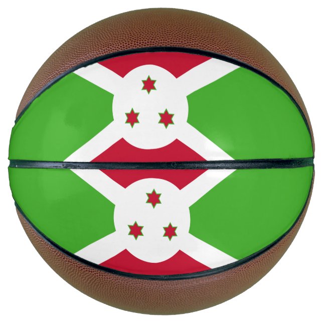 Ballon De Basket Basket-ball complet avec drapeau du Burundi (Devant)