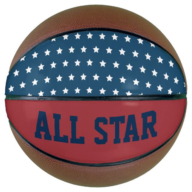 Ballon De Basket Basket-ball des étoiles patriotiques (Devant)