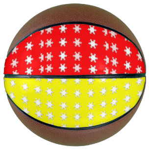 Ballon De Basket Basket-ball des flocons jaunes et rouges