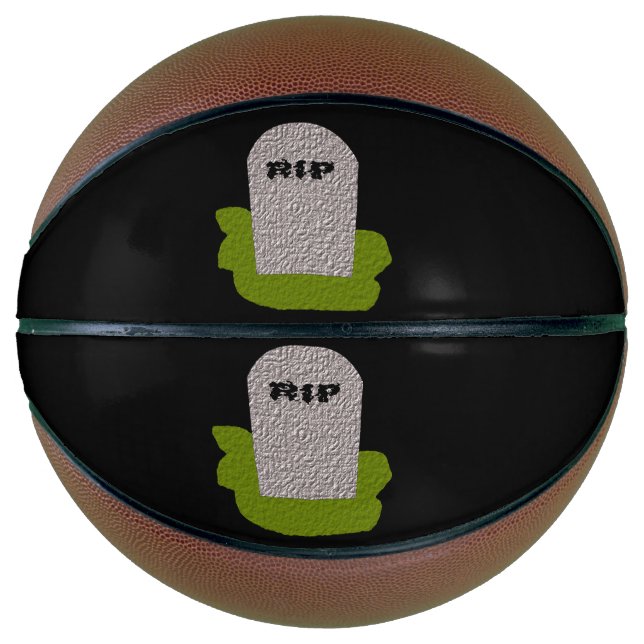 Ballon De Basket Basket-ball en pierre tombale RIP (Devant)