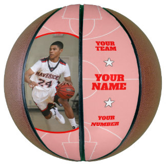 Ballon De Basket Basket-ball personnalisé côté cour rouge