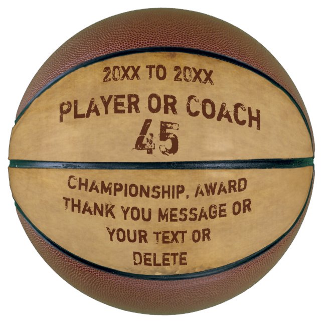 Ballon De Basket Basket-ball personnalisé, votre texte de masse (Devant)