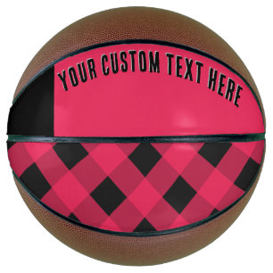 Ballon De Basket Basketball à carreaux rouges de style rustique cou