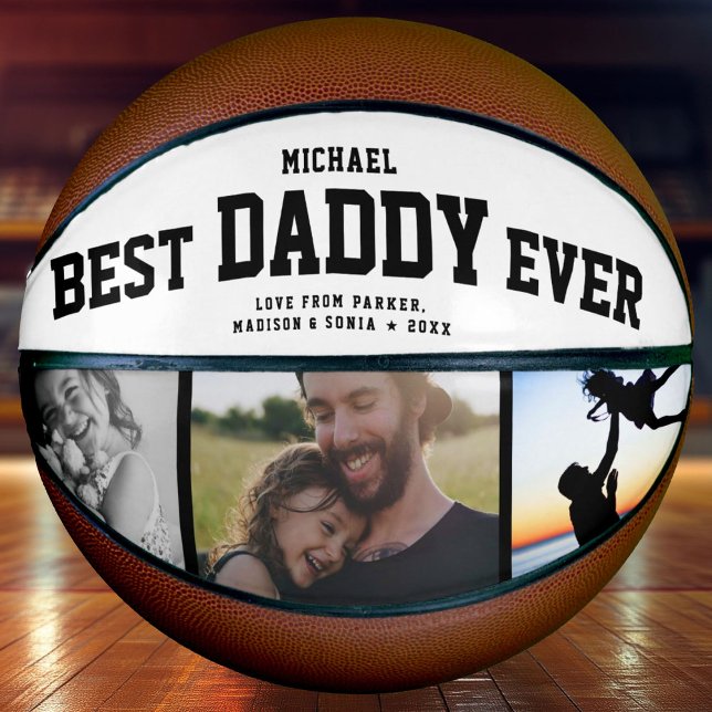 Ballon De Basket BEST DADDY JAMAIS Cool Collage photo unique tendan (Créateur téléchargé)
