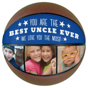 Ballon De Basket Best Uncle Ever We Love You 3 Photo Collage Bleu