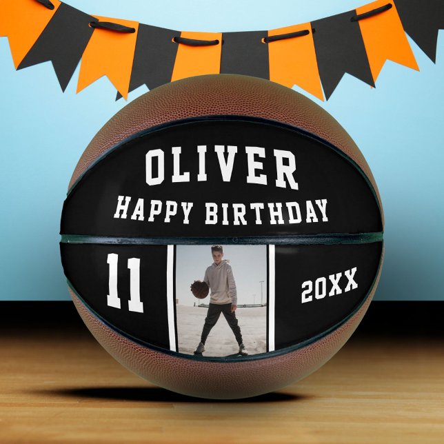 Ballon De Basket Black Happy Birthday Photo (Créateur téléchargé)