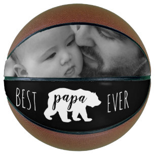 Ballon De Basket Black & White Meilleur Papa Ours Jamais Photo Pers