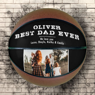 Ballon De Basket Blancs Noir Meilleur papa Photo de famille de la F