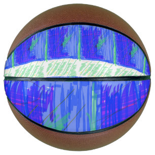 Ballon De Basket Bleu Frais Abstrait Nautique