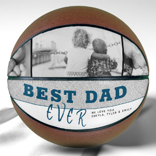 Ballon De Basket Bleu moderne Meilleur papa Jamais Père`Jour 3 Phot