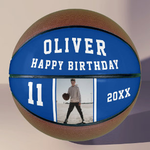 Ballon De Basket Blue Happy Birthday Photo Basketball