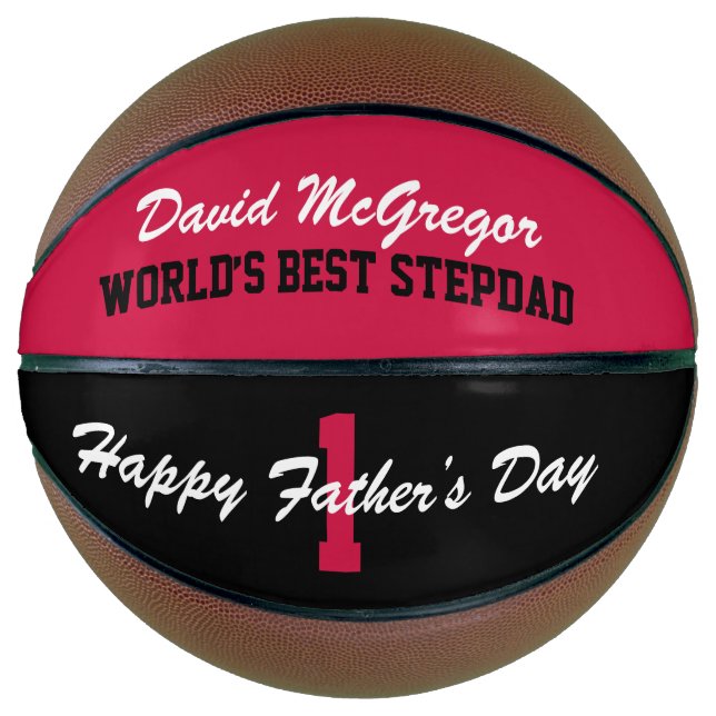Ballon De Basket Bonne fête des pères Meilleur Stepdad du monde (Devant)
