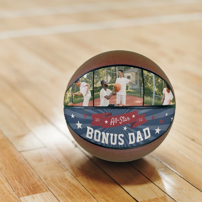 Ballon De Basket Bonus papa All-Star Photo personnalisée Stepdad (Créateur téléchargé)