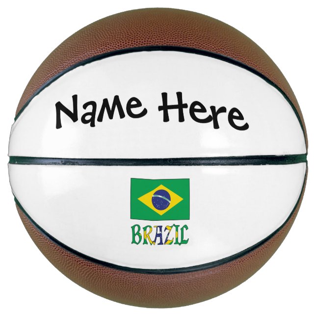 Ballon De Basket Brésil Drapeau brésilien personnalisé (Devant)