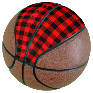 Ballon De Basket Buffalo Check Rouge et Noir Lumberjack Plaid Decor