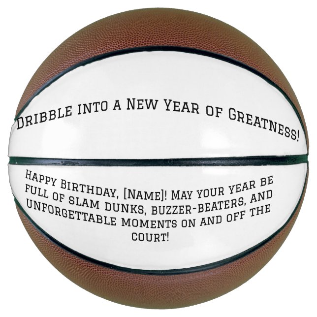 Ballon De Basket Cadeau d'anniversaire personnalisé de basket-ball (Devant)