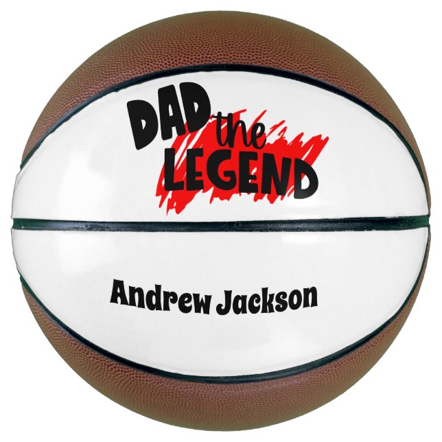 Ballon De Basket Cadeau fête des pères Personnalisé Papa Nom La Lég (Devant)