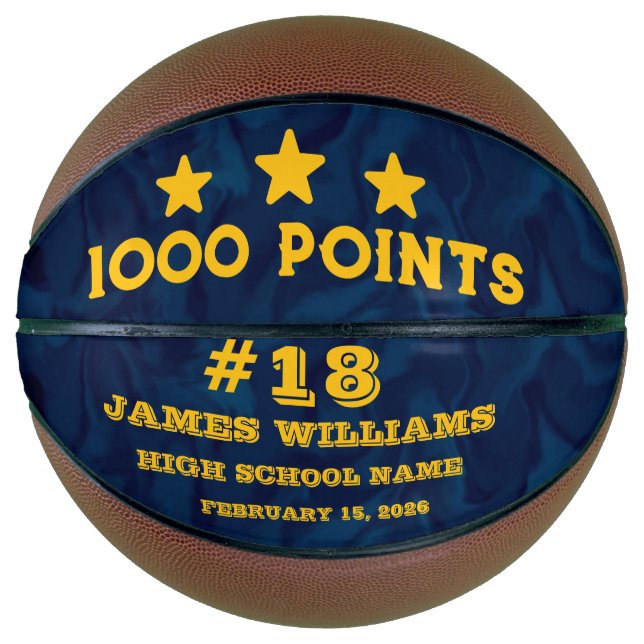 Ballon De Basket Cadeau personnalisé de 1000 points pour les joueur (Devant)