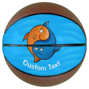 Ballon De Basket Caricature de poisson Yin Yang