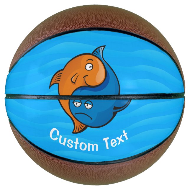 Ballon De Basket Caricature de poisson Yin Yang (Devant)