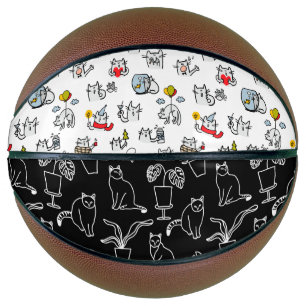 Ballon De Basket Chats amusants, lait et magie.
