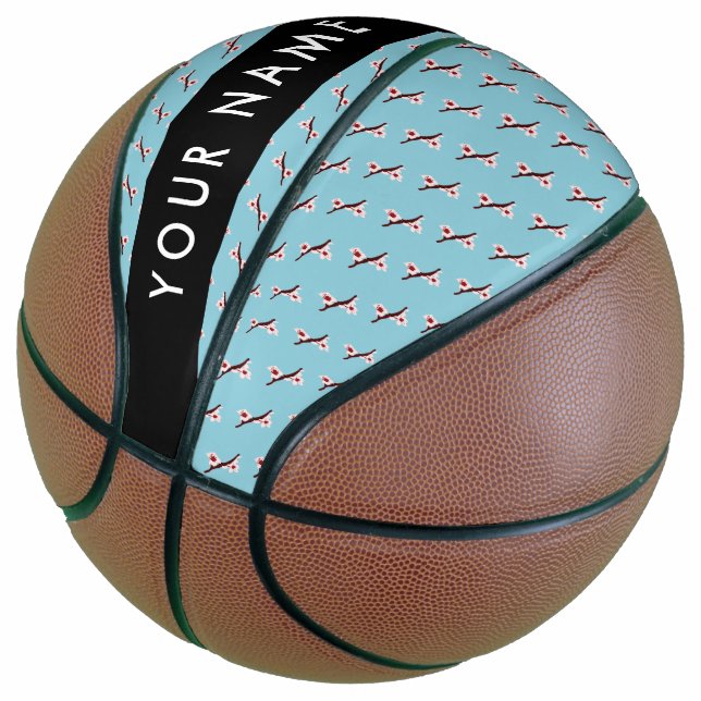 Ballon De Basket Cherry Blossom, Pink Sakura, Votre Nom (Incliné)