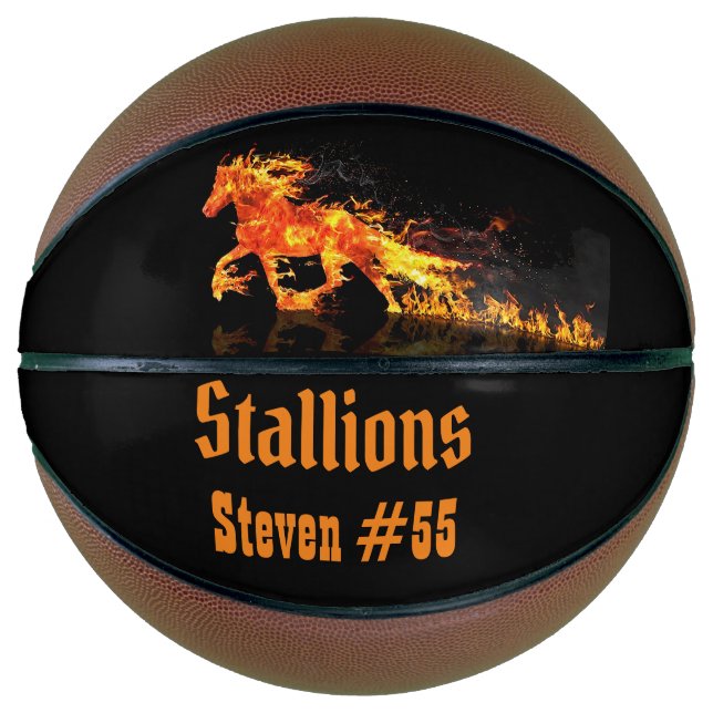 Ballon De Basket Cheval de feu personnalisé (Devant)