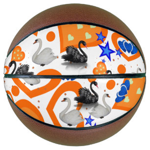 Ballon De Basket Coeurs orange cygne de basket-ball