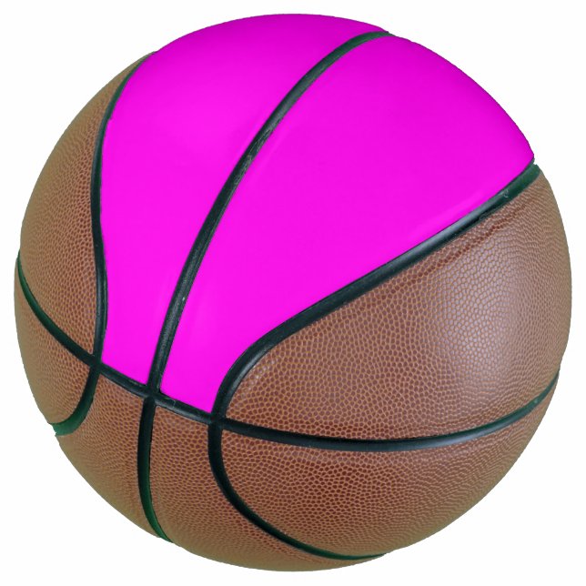 Ballon De Basket Couleur solide Magenta brillante (Incliné)