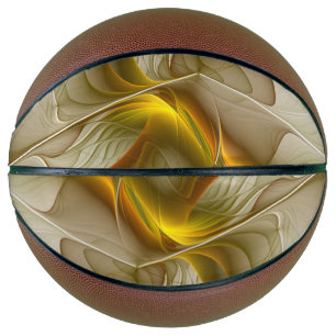 Ballon De Basket Couleurs de métaux précieux, art fractal abstrait