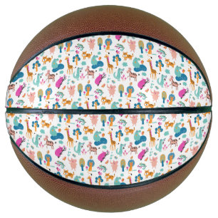 Ballon De Basket Cute et colorée Jungle Animaux Motif