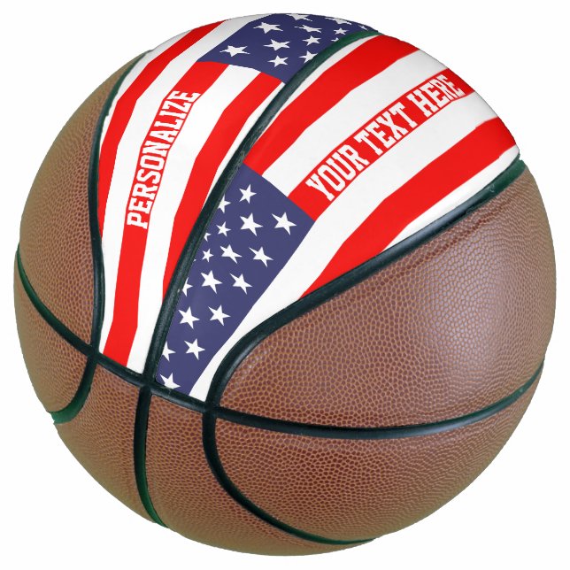 Ballon De Basket Drapeau américain patriotique cadeau de basket-bal (Incliné)