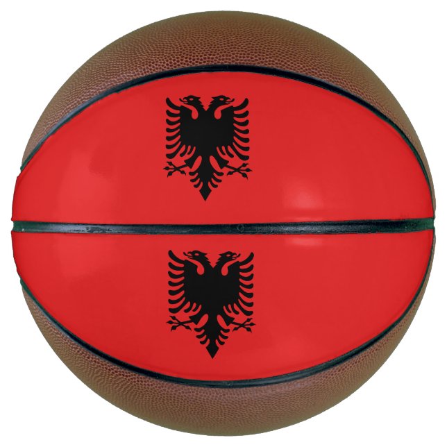 Ballon De Basket Drapeau patriotique albanais (Devant)
