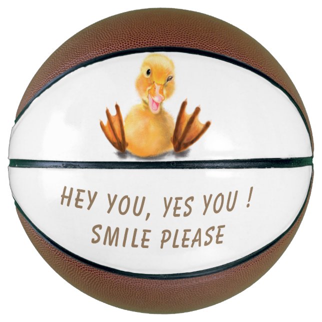 Ballon De Basket Drôle Canard Joué Wink Joyeux Smile Cartoon (Devant)