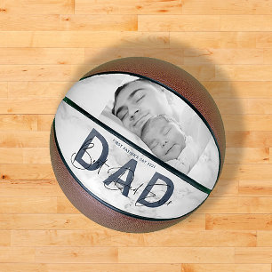 Ballon De Basket Dusty Blue Meilleur papa Jamais Photo Première Fêt
