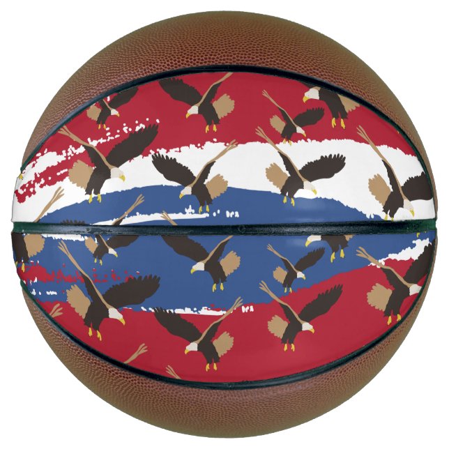 Ballon De Basket Eagle Bird USA Patriotic American Flag (Devant)