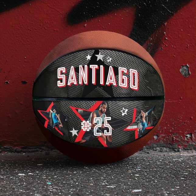 Ballon De Basket Edgy All-Star Sports Photo Star Design Keepsaké (Edgy All-Star Sports Photo Star Design Keepsake Basketball)