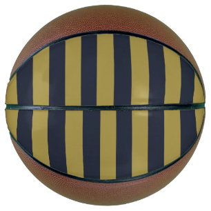 Ballon De Basket Elégant Gold & Navy Blue Vertical Stripes