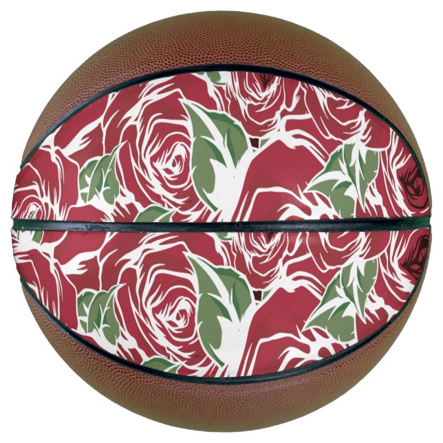Ballon De Basket Élégant Rose floral Motif pétal (Devant)