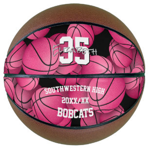 Ballon De Basket équipe de basket-ball des filles rose noir